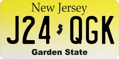 NJ license plate J24QGK