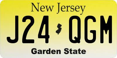 NJ license plate J24QGM