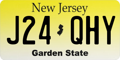 NJ license plate J24QHY