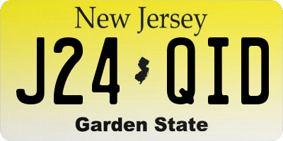 NJ license plate J24QID