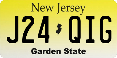 NJ license plate J24QIG