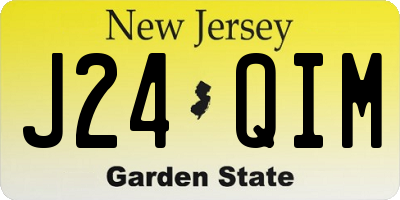 NJ license plate J24QIM