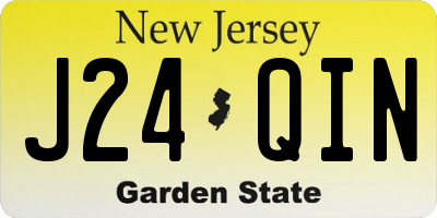 NJ license plate J24QIN