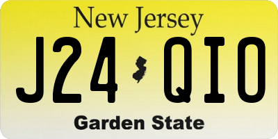 NJ license plate J24QIO