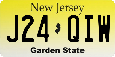 NJ license plate J24QIW