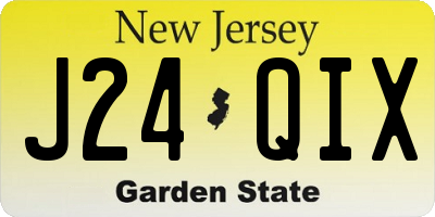 NJ license plate J24QIX