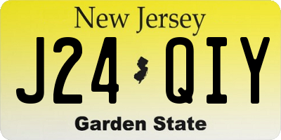 NJ license plate J24QIY