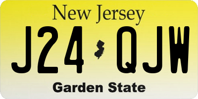 NJ license plate J24QJW