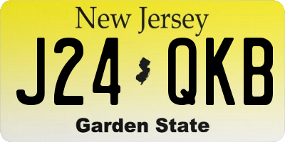 NJ license plate J24QKB