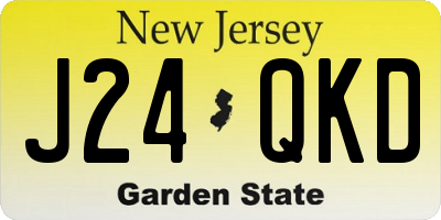 NJ license plate J24QKD
