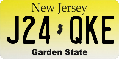 NJ license plate J24QKE