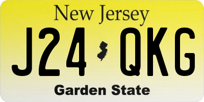 NJ license plate J24QKG