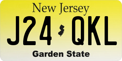 NJ license plate J24QKL