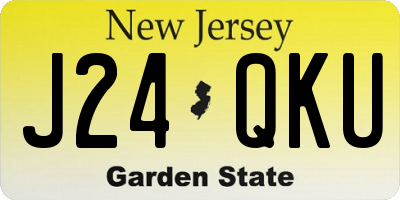 NJ license plate J24QKU