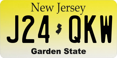 NJ license plate J24QKW
