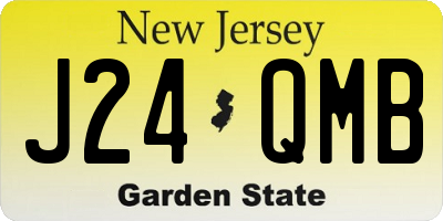 NJ license plate J24QMB