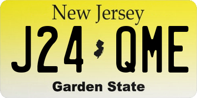 NJ license plate J24QME