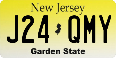 NJ license plate J24QMY