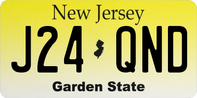 NJ license plate J24QND