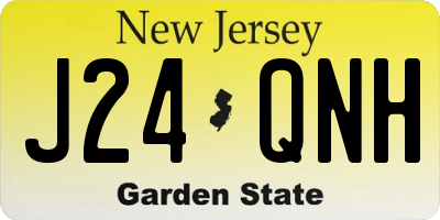 NJ license plate J24QNH