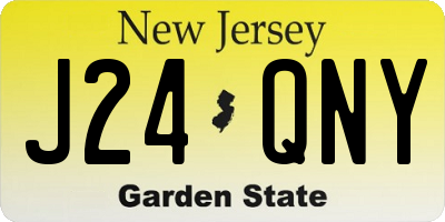 NJ license plate J24QNY