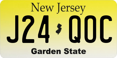 NJ license plate J24QOC