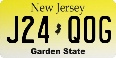 NJ license plate J24QOG