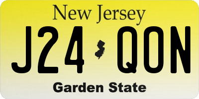 NJ license plate J24QON