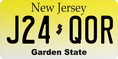 NJ license plate J24QOR