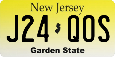 NJ license plate J24QOS