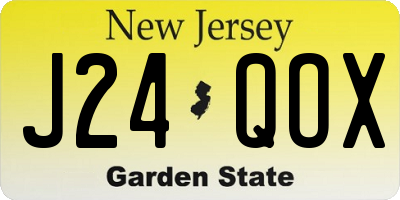 NJ license plate J24QOX
