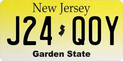 NJ license plate J24QOY
