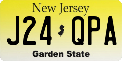 NJ license plate J24QPA