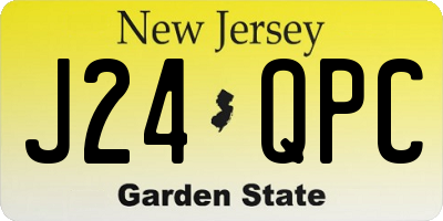 NJ license plate J24QPC