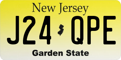 NJ license plate J24QPE