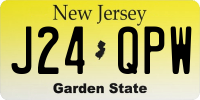 NJ license plate J24QPW