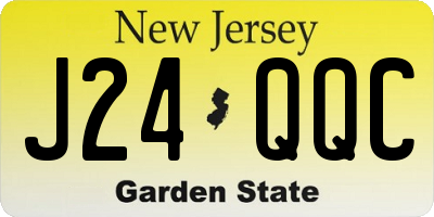 NJ license plate J24QQC