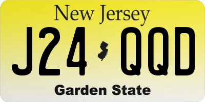 NJ license plate J24QQD