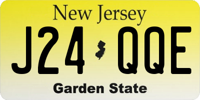 NJ license plate J24QQE