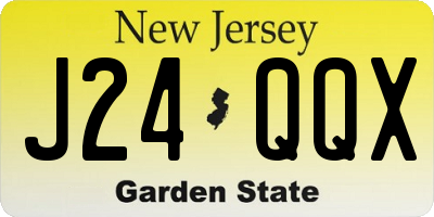 NJ license plate J24QQX
