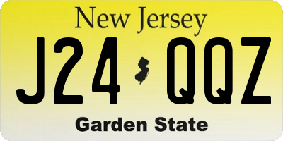 NJ license plate J24QQZ
