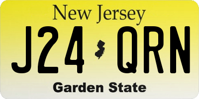 NJ license plate J24QRN