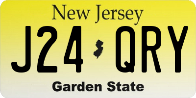 NJ license plate J24QRY