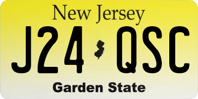 NJ license plate J24QSC