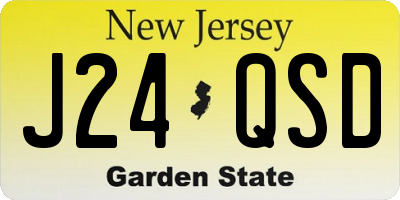 NJ license plate J24QSD