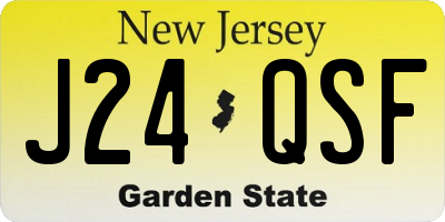 NJ license plate J24QSF