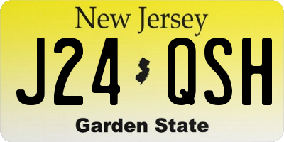 NJ license plate J24QSH