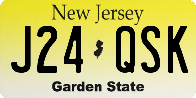 NJ license plate J24QSK