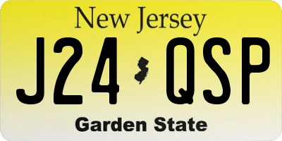 NJ license plate J24QSP