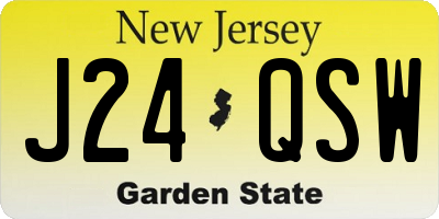 NJ license plate J24QSW